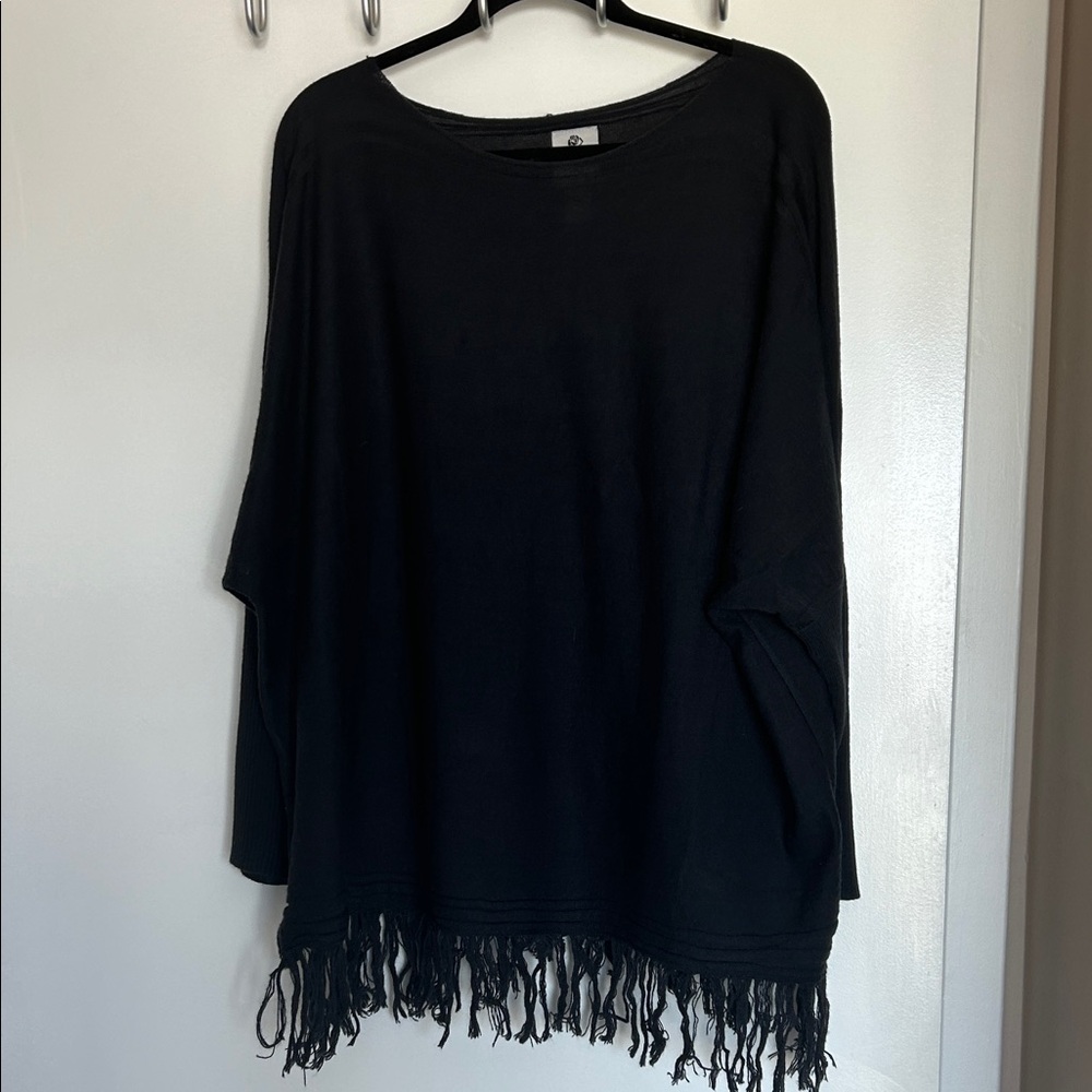 Chic Black Fringe sweater
